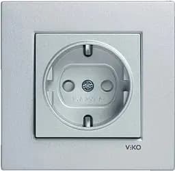 Розетка VIKO Novella із заземленням штепсельна Срібляста (93000008)