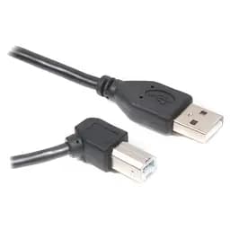 Кабель USB 2.0 AM - USB BM, 1.8 м, чорний, Cablexpert, кутовий роз'єм (CCP-USB2-AMBM90-6)