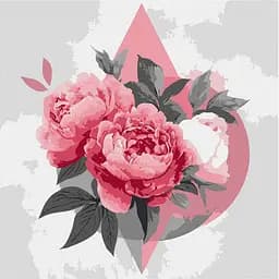 Картина за номерами "Геометричні фігури з півоніями" ©art_selena_ua Ідейка KHO3315, 30х30 см