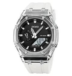 Наручний годинник чоловічий Skmei 2100 White Black, 2100WTBK (18435)