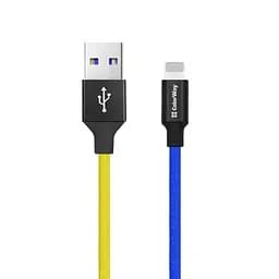 Кабель USB AM - Lightning, 1 м, желтый/синий, ColorWay, 2.4A (CW-CBUL052-BLY)