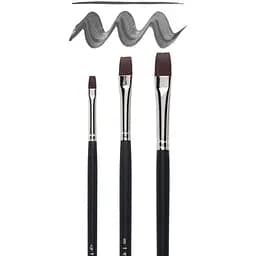 Набір пензлів для олії, акрилу REMBRANDT синтетика плоскі Серія 290, 3 шт (№4, 8, 12) довга ручка Royal Talens [CD]