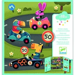 Набір для творчості Djeco Автомобілі, з багаторазовими наклейками (DJ09073)