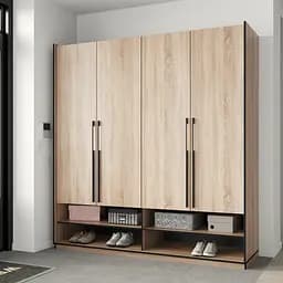 Шкаф для одежды Flamecame с полками и штангой 4 двери в прихожую FR-09