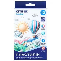 Пластилин восковой Kite Creative Pastel K-086-P 12 цветов 200 г (K-086-P)