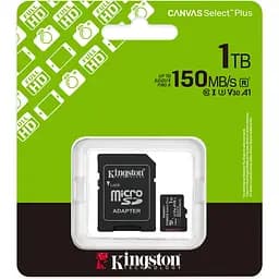 Карта пам'яті Kingston microSDXC Canvas Select Plus 1TB Class 10 UHS-I U3 V30 А1 + SD адаптер (SDCS3/1TB) [145075] - мініатюра 3