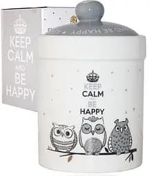 Банка керамічна Be Happy «Совушки» S&T 990 мл kuh0010008 - мініатюра 2