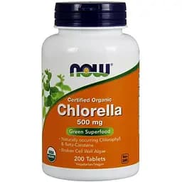 Натуральная добавка NOW Chlorella 500 mg, 200 таблеток