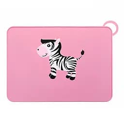 Детский силиконовый коврик под тарелку 30х40 см, A-plus розовый 84468