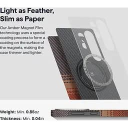 Оригінальний протиударний чохол Samsung Galaxy S25 Ultra Pitaka Tactile Woven Edge Case MagSafe (S938) Moonrise KS2502U - мініатюра 9