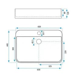 Умивальник Rea Verona 65x44 white (REA-U3325), Глянцева - мініатюра 5