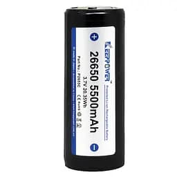 Акумулятор 26650 Keeppower 5500mah 3,7V 10 А із захистом (Чорний) - мініатюра 2