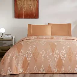 Постільна білизна з жаккардовим покривалом-піке Flava Kiremit / простирадло на резинці Tac pbe0051420