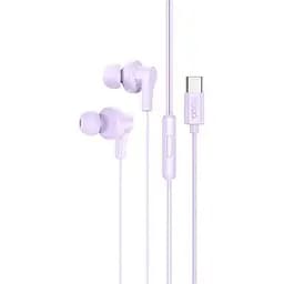 Проводные вакуумные наушники Hoco M114 с микрофоном, Type-C, 1.2m, purple