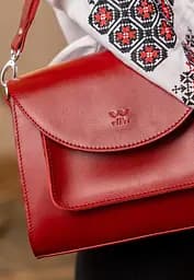 Жіноча шкіряна сумка Liv червоний краст - мініатюра 5