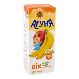 Уцінка. Сік Агуня Яблуко-банан з м'якоттю освітлений відновлений стерилізований для дітей від 6 місяців 200 мл - мініатюра 5