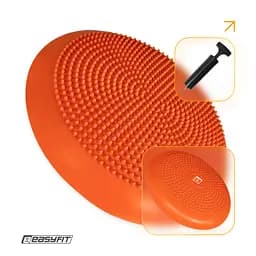 Балансувальна масажна подушка EasyFit помаранчева з насосом (сенсомоторний масажний диск для тренування рівноваги та масажного впливу)