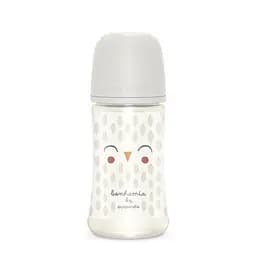 Пляшечка для годування Suavinex Bonhomia, фізіологічна соска, середній потік, 270 мл, біла (307836)