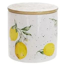 Банка керамічна BonaDI Соковиті лимони з бамбуковою кришкою 450 мл (DM010-LM)