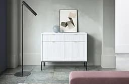 Комод Perfect Home Новая/Nova 2-дверный с 2 ящиками и черными ножками KSZ104 Белый (PFH-091216)