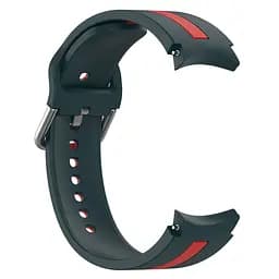Браслет D2 для Samsung Galaxy Watch 6 - темно-зелено-червоний ширина кріплення 20мм силікон Watchbands (W17-2WB534554354) - мініатюра 4
