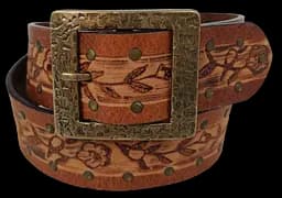Ремінь жіночий Vanzetti Vintage дизайнерський 87 см 4 см шкіра Коричневий - мініатюра 5