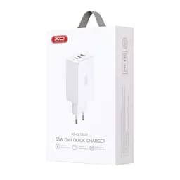 Мережевий зарядний пристрій XO CE13 (EU) 65W GaN tech fast charging (2USB-C 65W/1USB-A 22.5W) Білий - мініатюра 5
