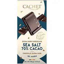 Шоколад Cachet чорний 70% з морською сіллю 100 г