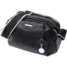 Сумка Vintage 22592 з натуральної шкіри 23х14х11.5 см Чорна