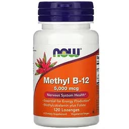 Вітамін B-12 Now Foods Methyl B-12 5000 мкг 120 льодяників