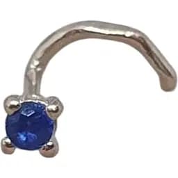 Золота сережка-пірсинг Dear в ніс Dear з фіанітом. 1018.1 Синій