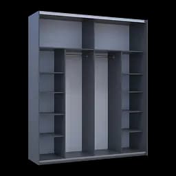 Шафа купе Doros G-Caiser Графіт/Графіт 2 ДСП / 3 частини 200х60х240 (42005230) - мініатюра 6