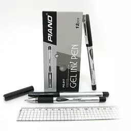Набір гелевих ручок Piano, 0.5 мм, чорна, грип, 12 шт., 817-PG_BK