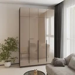 Шафа 4-дверна з антресоллю MebelStar Оскар Gloss BL-B, комплект полиць 160x52x260 см Дуб рістрето/Латте (MBS-5517)