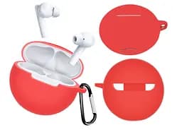 Чохол-накладка DK для Oppo Enco Buds 2 W14 Silicone Candy Friendly з карабіном (016044) (red) - мініатюра 2
