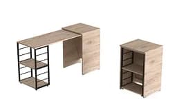 Стіл-тумба трансформер Смарт 2/1 Ferrum-decor 750x1450x500 Чорний метал ДСП Дуб Сан-Марино 16 мм (FRD-105096) - мініатюра 2