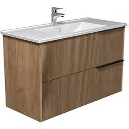 Тумба Мойдодир Grace 100-A з умивальником Su-100 дуб підсмажений