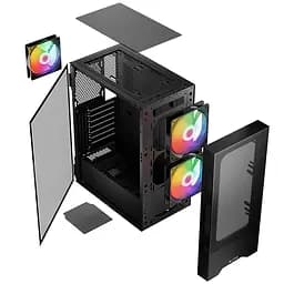 Корпус LogicConcept ARYA MESH+GLASS ARGB fans 2x140mm+1x120 мм BLACK без БЖ ATX (AT-ARYA-10-000000-0002)