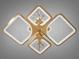 Стельова LED-люстра Diasha 8157/2+2G 83W, 68x49x12 см, 3 кольори світла, золото - мініатюра 5