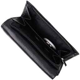 Шкіряний жіночий гаманець у три складання ST Leather 22488 чорний - мініатюра 5
