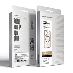 Чехол Apple iPhone 16 Plus, Unit MagSafe, бежевый, прозрачный, магсейф, противоударный, магнитный, панель-накладка с поддержкой MagSafe, с поддержкой беспроводной зарядки, TPU+PC, защита всего корпуса, ударопрочный, ArmorStandart (ARM79291) - мініатюра 6