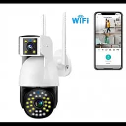 Вулична камера відеоспостереження двооб'єктивна поворотна P12 WIFI IP 360/90 V380PRO 3+3.0mp - мініатюра 2