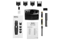 Тример Moser Wahl Mustache & Beard, для бороди та вусів, 2хАА, роторний мотор, насадок-4, гребінець, підставка, сталь, чорний - мініатюра 3