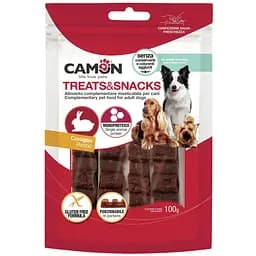 Ласощі для собак Camon "Батончики Treats & Snacks з м'ясом кролика", 12см, 100г