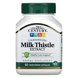Натуральна добавка 21st Century Milk Thistle Extract, 60 вегакапсул