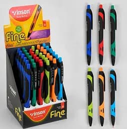 Ручка автоматична FINE 1008/С 37083 Vinson 1мм, кулькова синя (6900067370839)