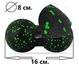 Набір для масажу та йоги PowerPlay PP_4091 EPP (2 м'ячики + валик масажер 15*5,3 см.) Green + гумка 5.5 кг (PP_4091_Green) - мініатюра 6