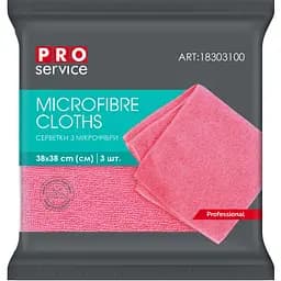 Серветки PRO Service Professional, мікрофібра, рожевий, 3 шт.