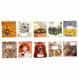 Зошити Тетрада 12 аркушів у клітинку з глітером 12 шт.