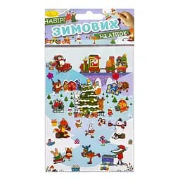 Детский набор зимних наклеек Апельсин НС-В6-11-2, 2 листа, 28 наклеек